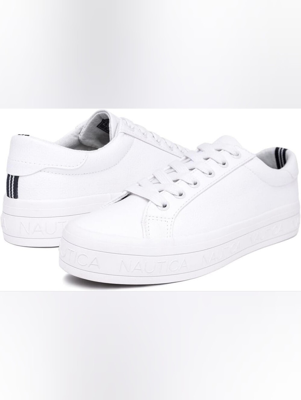 Nautica Women's White Platform Lace-Up Sneakers